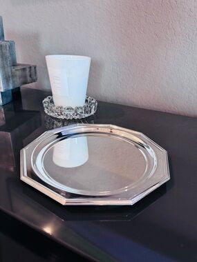 Vintage Reed & Barton Silverplate Decagon Serving Tray Mid-Century Modern